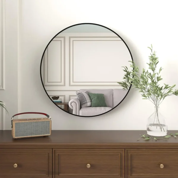 36 Inch Metal Framed Round Mirror