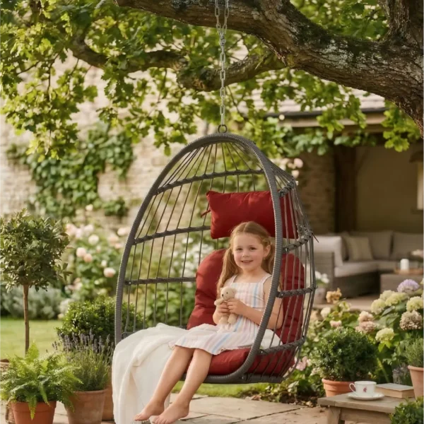 Outdoor Rattan Egg Swing Chair