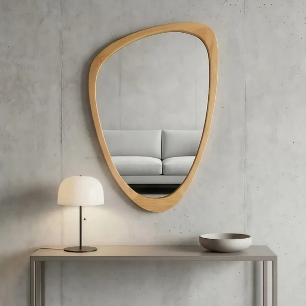 Irregular Solid Wood Wall Mirror 20" x 30"