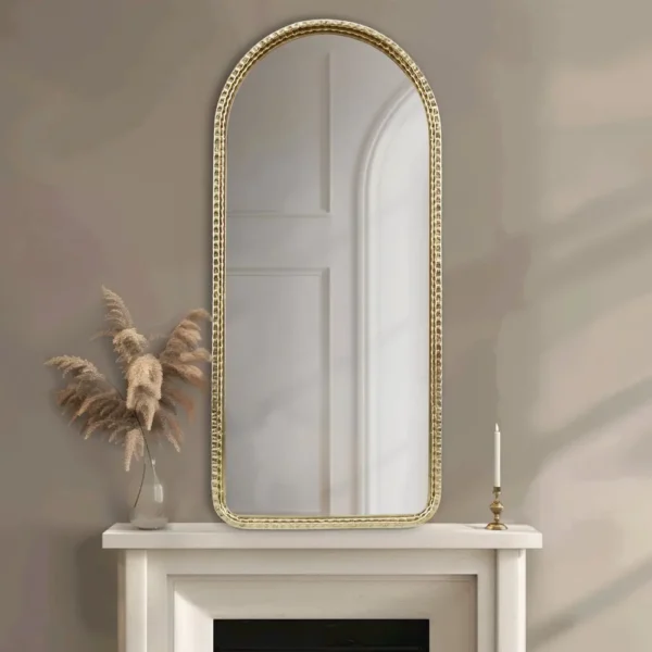 Gold Metal Arch Wall Mirror