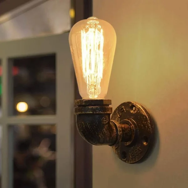 Vintage Industrial Water Pipe Lamp Retro Light